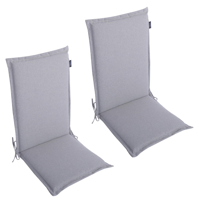 LILENO HOME Gartenstuhl Auflagen als [2er Set - Hochlehner] in Silber - Bequeme Liegen als Sitzaufla