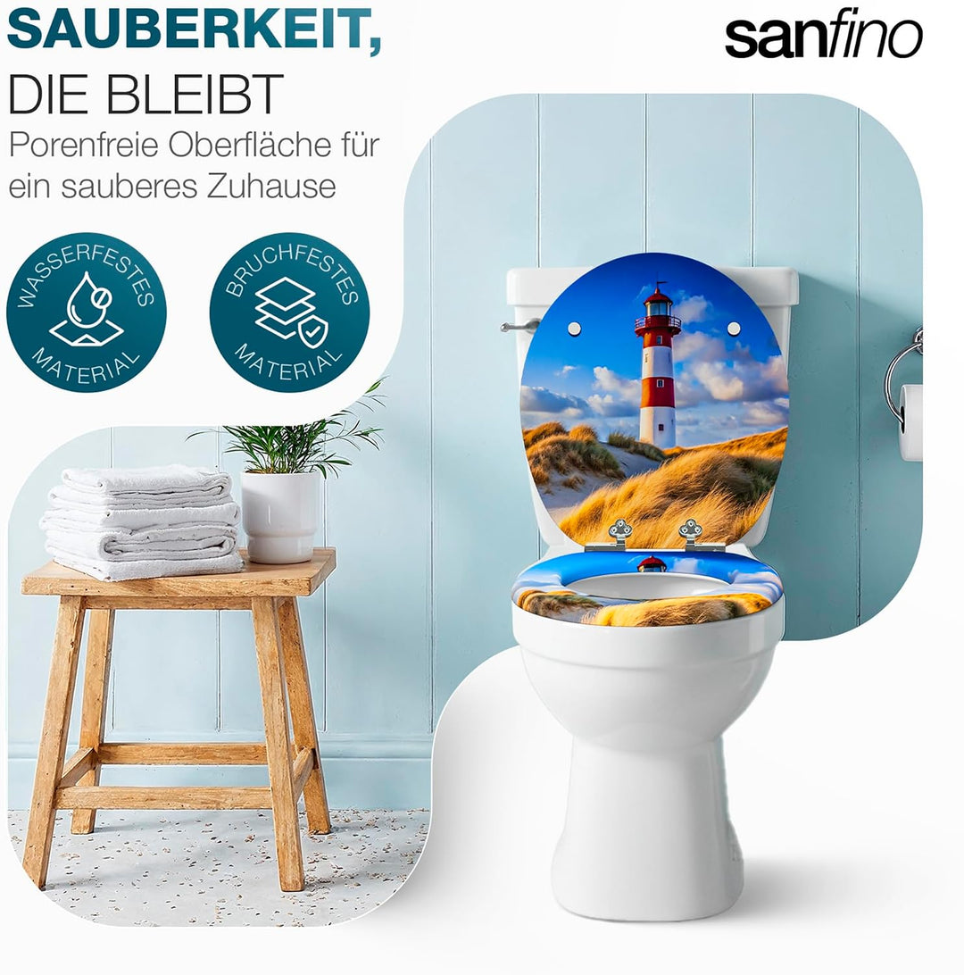 Premium WC Sitz mit Absenkautomatik – hochwertige Toilettendeckel aus Holz, viele bunte Motive, hohe