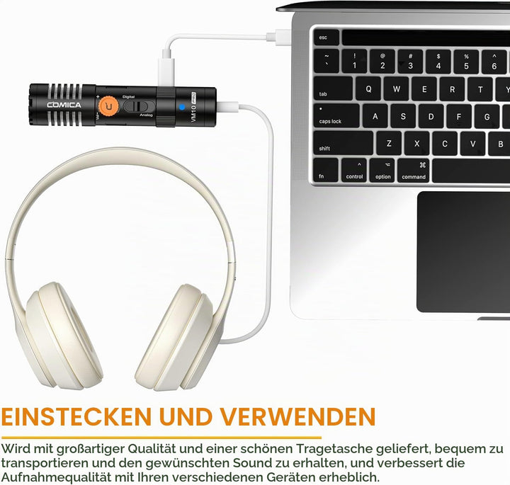 comica Kamera Mikrofon, VM10 PRO Mini Cardioid USB C Digitalausgang Shotgun Video-Mikrofon,Externes