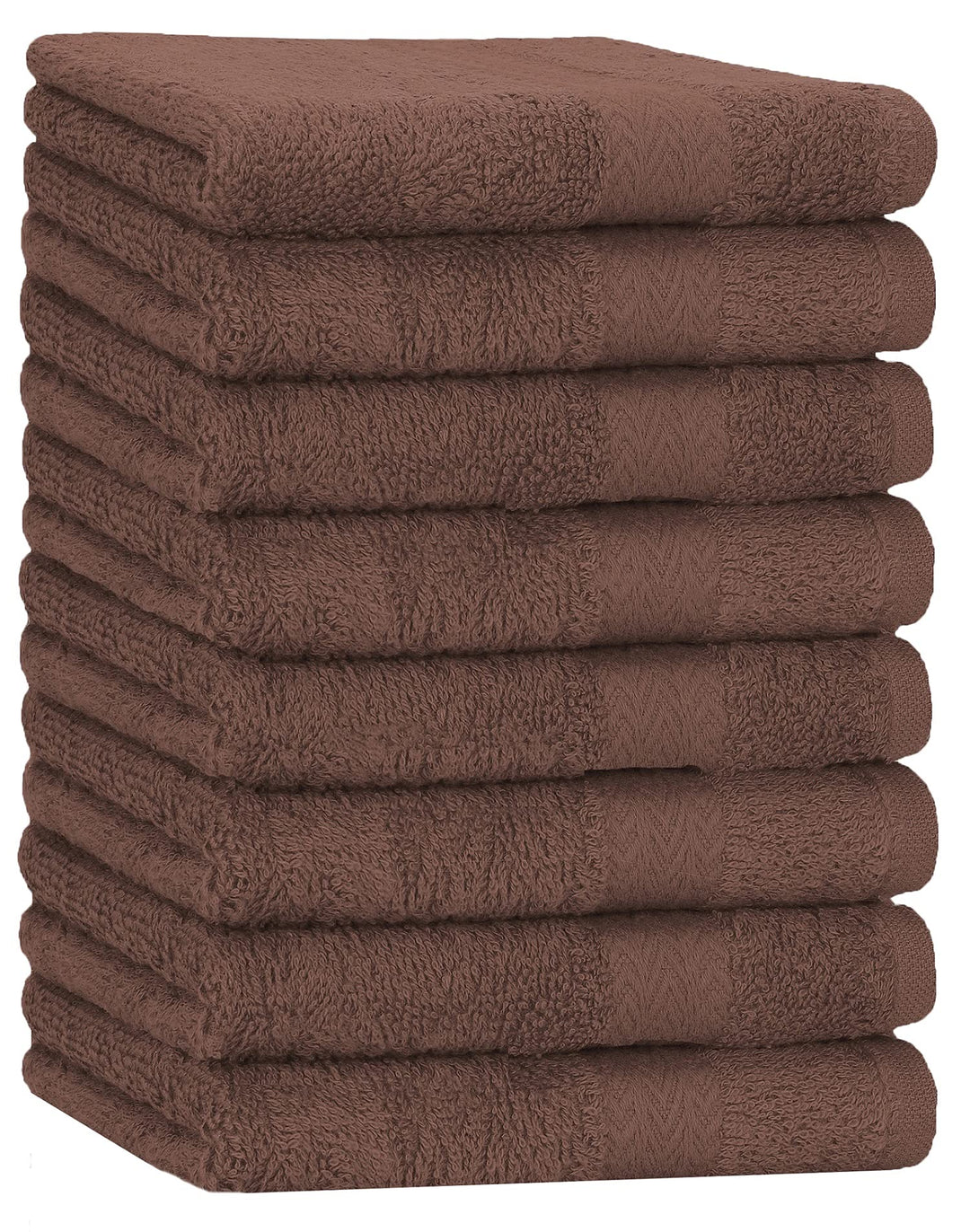 Betz 8 Stück Handtücher Set Grösse 50 x 100 cm Handtuch Premium 100% Baumwolle Farbe nuss, Nuss