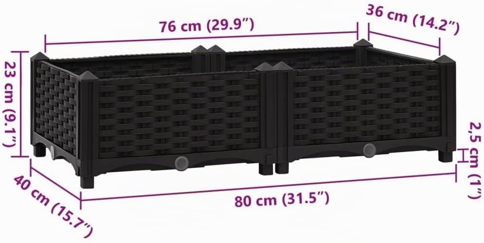vidaXL Hochbeet Pflanzkasten Blumenkasten Gemüsebeet Pflanzbeet Blumenbeet Frühbeet Gartenbeet Pflan
