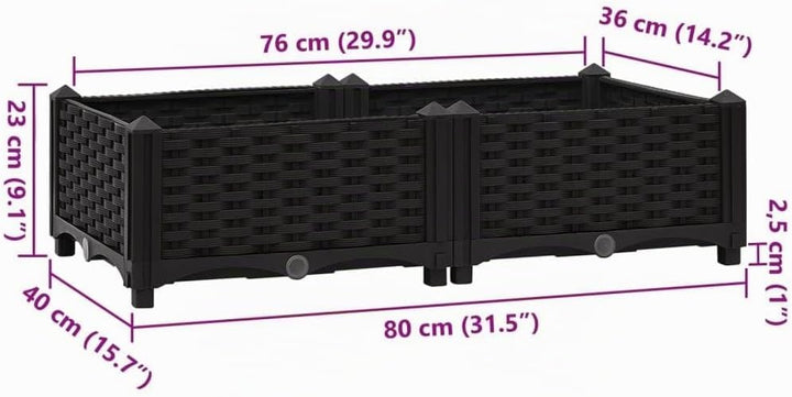 vidaXL Hochbeet Pflanzkasten Blumenkasten Gemüsebeet Pflanzbeet Blumenbeet Frühbeet Gartenbeet Pflan