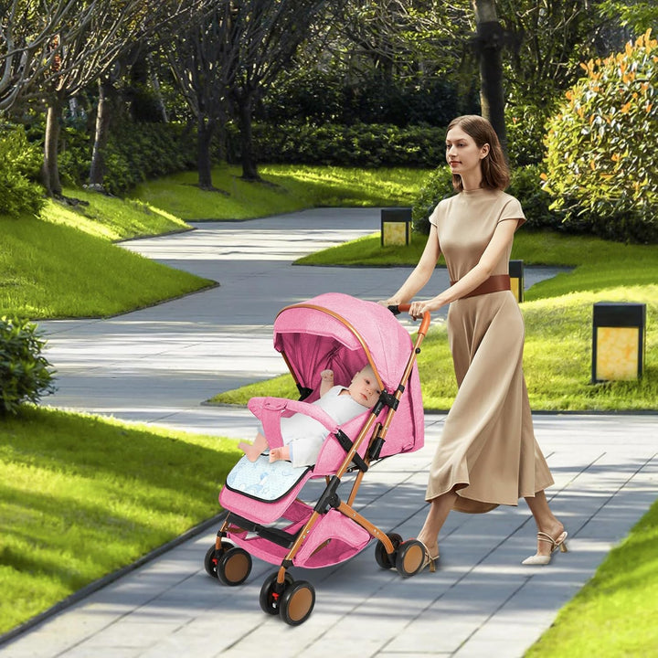 Buggy mit Liegefunktion, Kinderwagen Zusammenklappbar mit Wattepads und Moskitonetzen, Reisebuggy mi