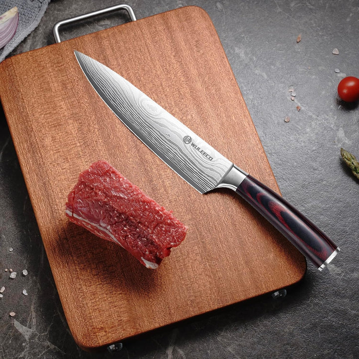 WULECCO Messerset 3-teilig, Professionelles Küchenmesser set, Messer set mit Hochwertiger Hochkohlen