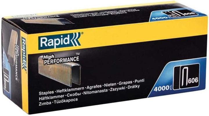 Rapid Tackerklammern Typ 606, 30mm Klammern, 4.000 Stk. Grosspackung, Schmalrückenklammern für Holz
