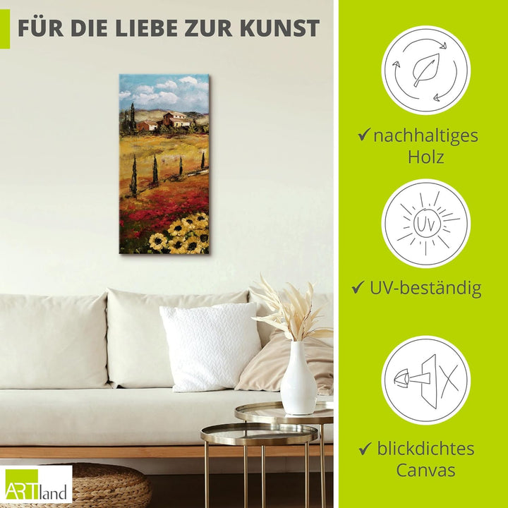 ARTland Leinwandbilder Wandbild Bild auf Leinwand 30 x 60 cm Landschaften Europa Italien Malerei Ock