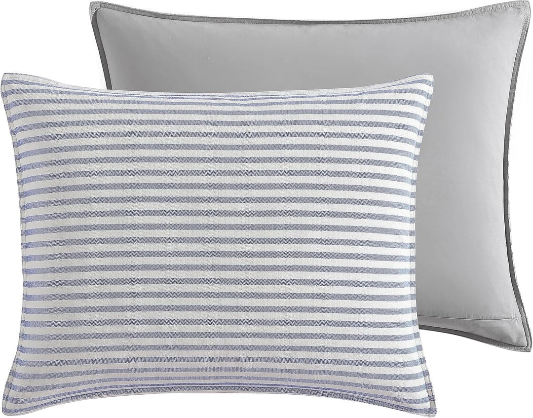 Nautica Home | Fairwater Collection | 100% Cotton Mediterranean Inspired Design Herringbone Weave Du