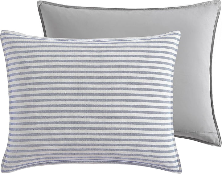 Nautica Home | Fairwater Collection | 100% Cotton Mediterranean Inspired Design Herringbone Weave Du