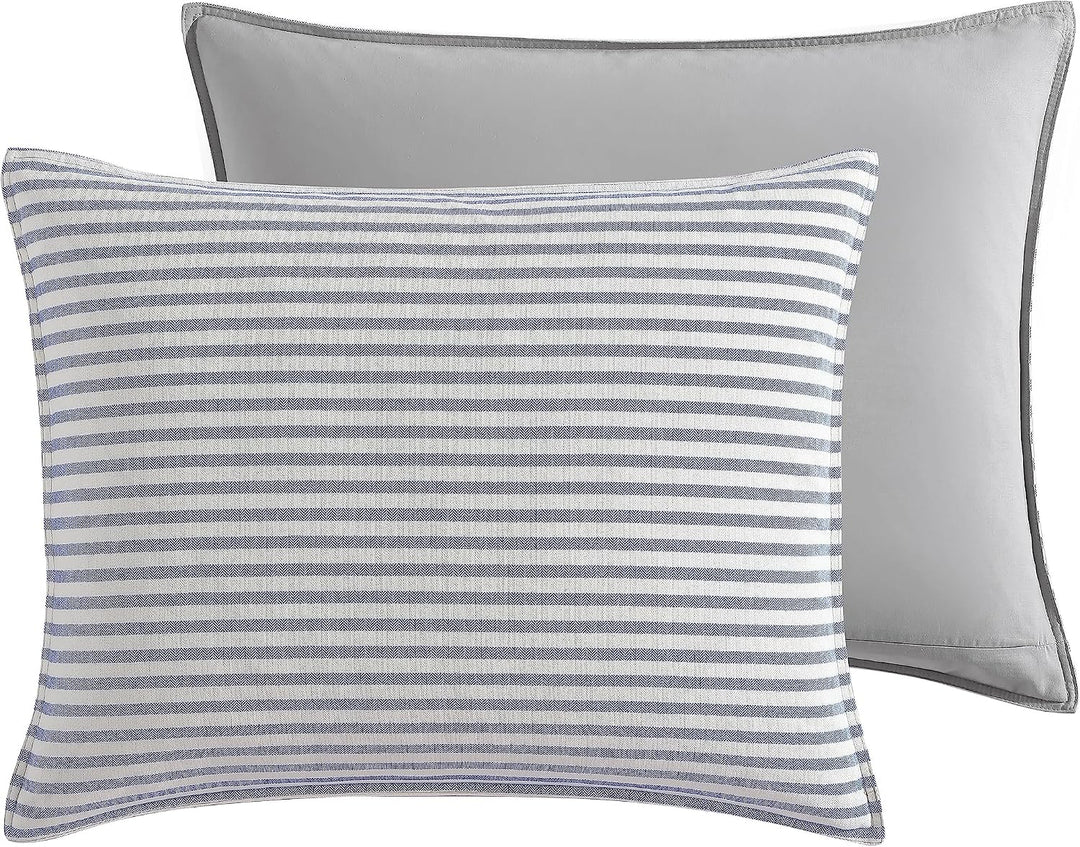 Nautica Home | Fairwater Collection | 100% Cotton Mediterranean Inspired Design Herringbone Weave Du