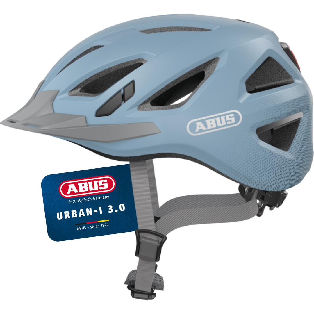 ABUS Stadthelm Urban-I 3.0 - Fahrradhelm mit Rücklicht, Schirm und Magnetverschluss - für Damen und
