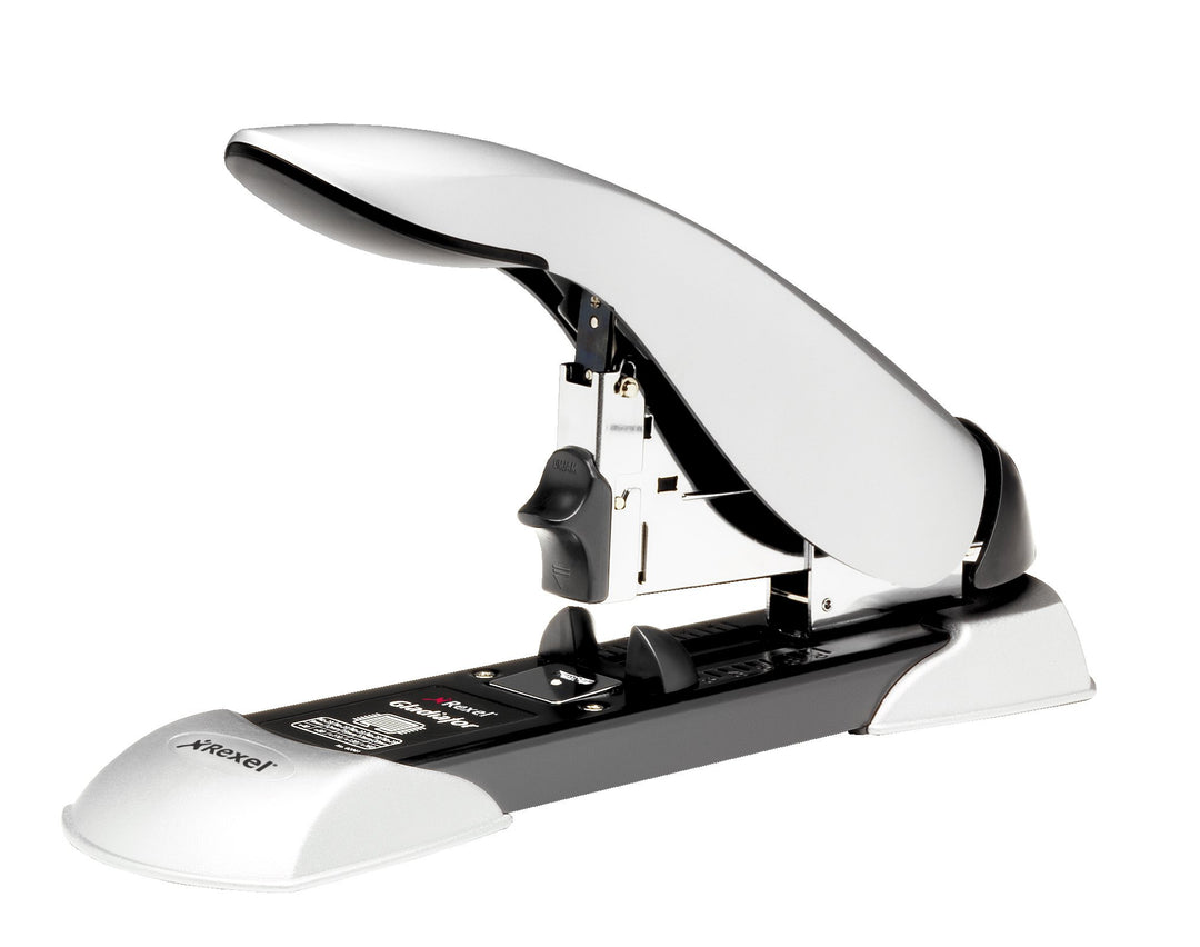 Rexel Blockhefter GLADIATOR/2100591 schwarz Kunststoff/Metall Silber 160 Blatt Einzelbett, Silber 16