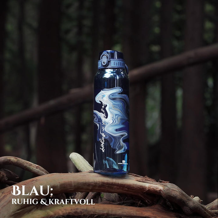 UZSPACE Trinkflasche Sport 1L, Tritan Bpa-Frei Trinkflasche Auslaufsicher mit Einhandbedienung, Kohl