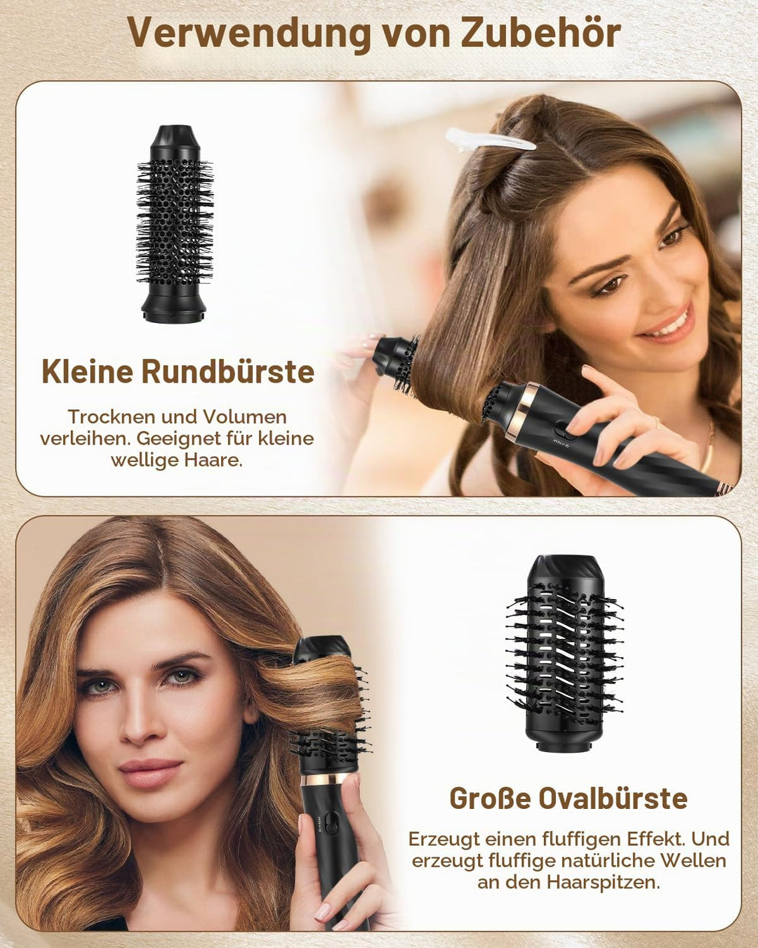 Hairstyler 6 in 1 Air Styler Set Mit 1000W Haartrockner, Rundbürstenföhn, Airflow Lockenstab Automat