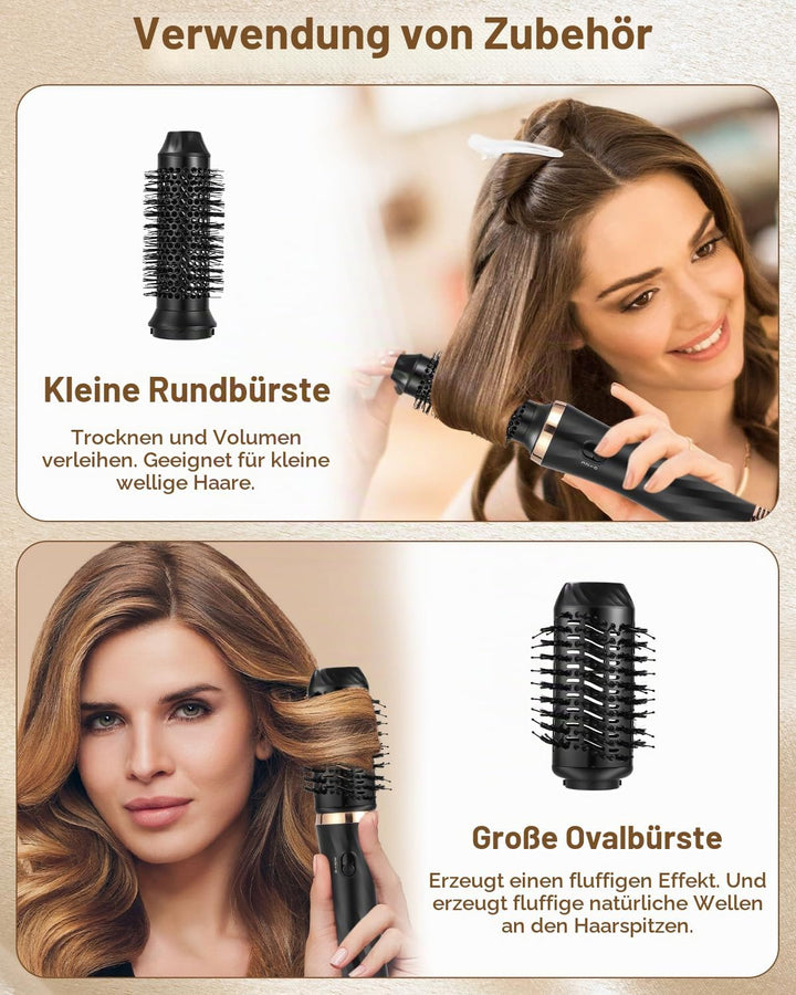 Hairstyler 6 in 1 Air Styler Set Mit 1000W Haartrockner, Rundbürstenföhn, Airflow Lockenstab Automat