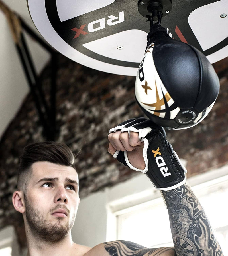 RDX Boxbirne Erwachsene Leder Set, Speedball Hängend Mit Halterung, Profi Punchingball Boxing Speed