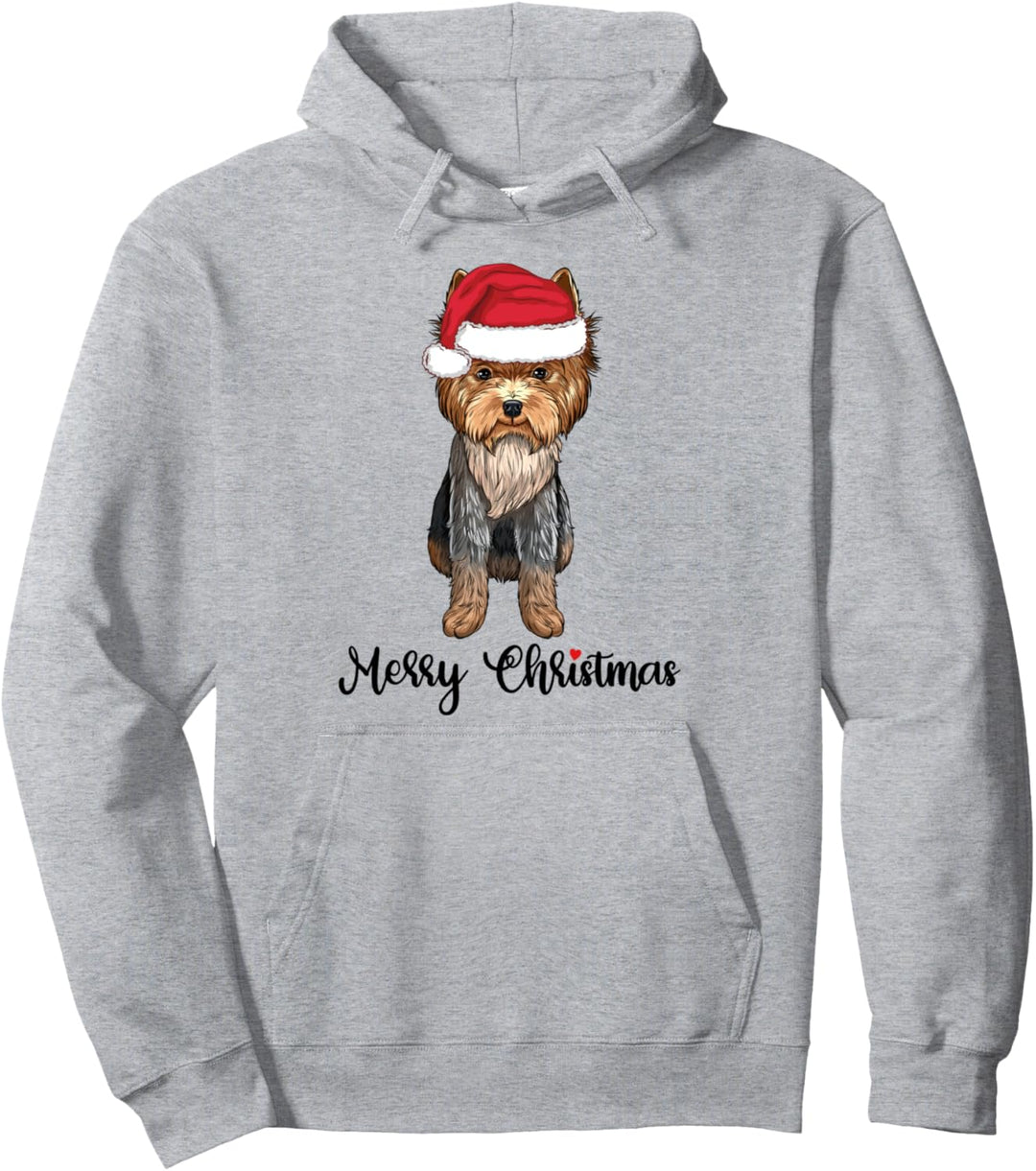 Yorkshire Terrier Yorkie Frohe Weihnachten Pullover Hoodie
