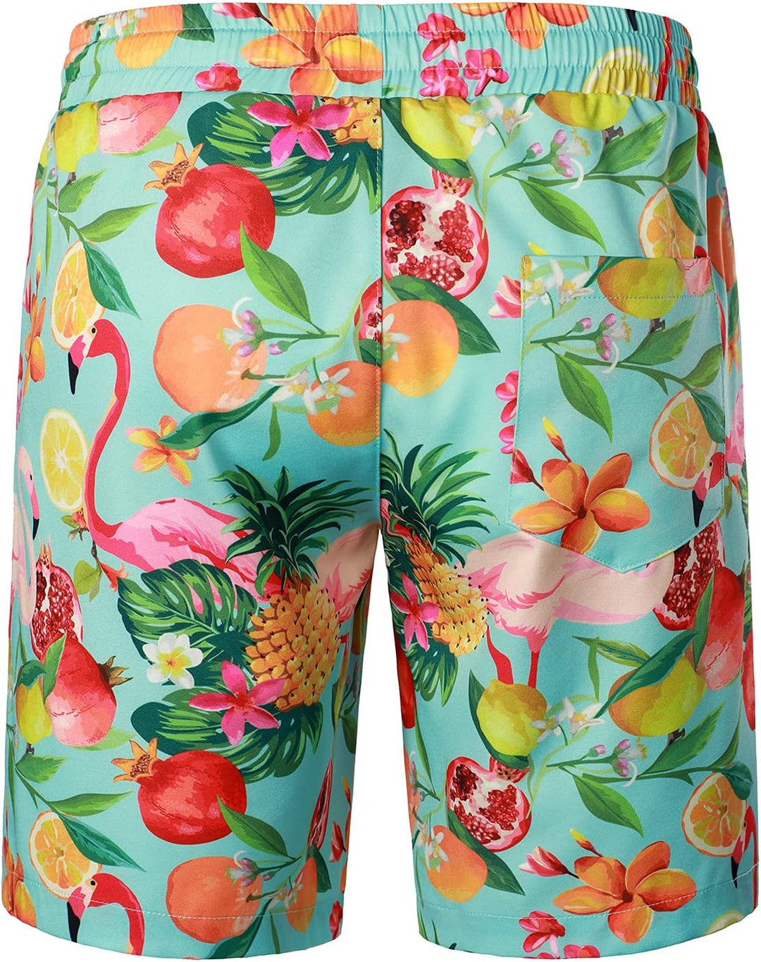 JOGAL Herren Hawaii Hemd Männer Flamingo Kurzarmhemd und Kurze Hose Set Strand Outfit Sommerhemd Für