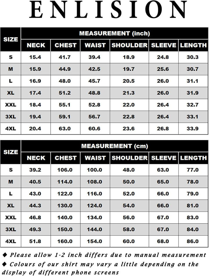 Enlision Herren Hemd Langarm Business Freizeit Herrenhemden Regular Fit Gestreiftes/Einfarbig Freize