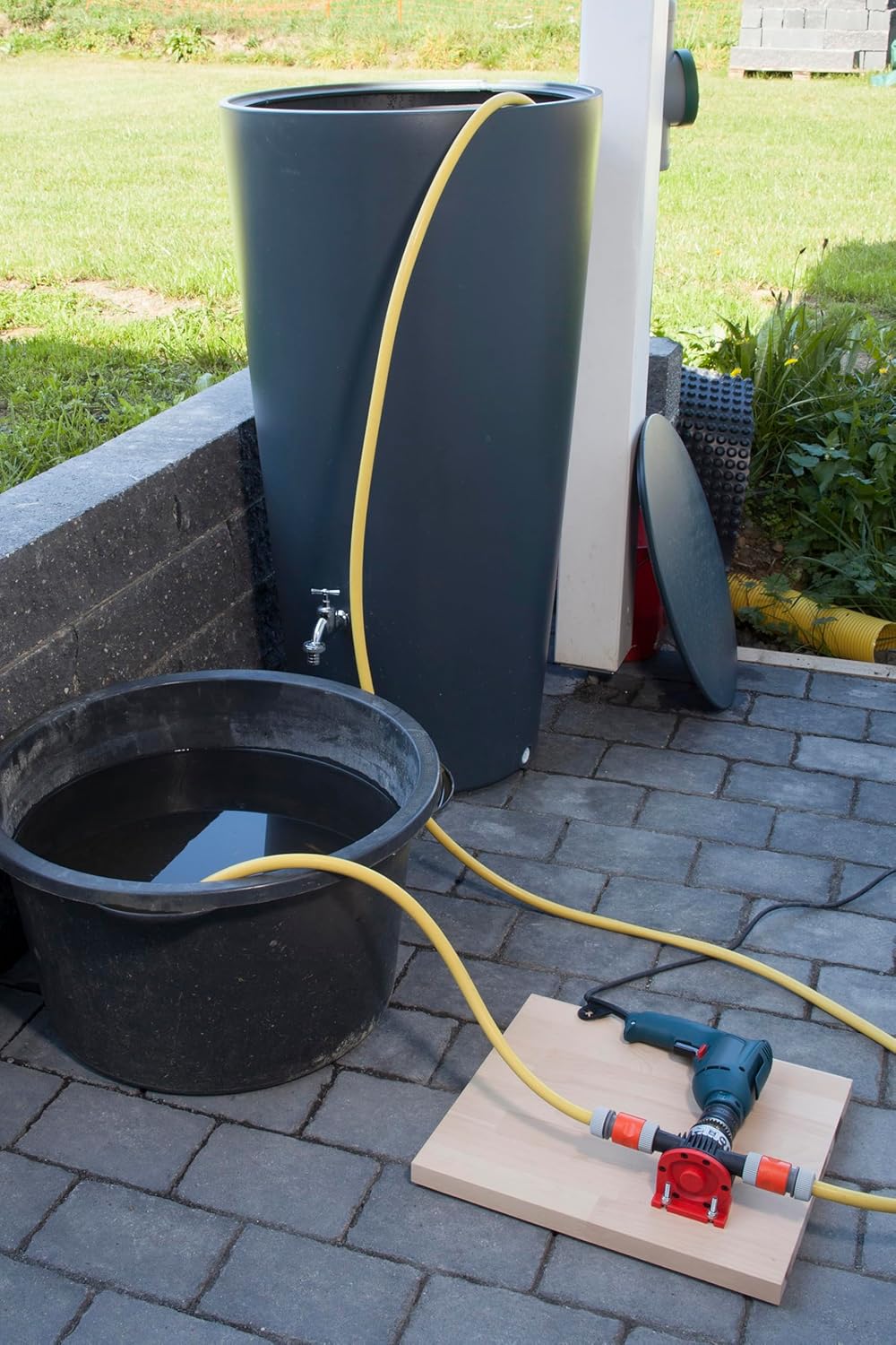 wolfcraft Bohrmaschinen Pumpe mit Kunststoffgehäuse 2207000 | Selbstansaugende Wasserpumpe mit bis z