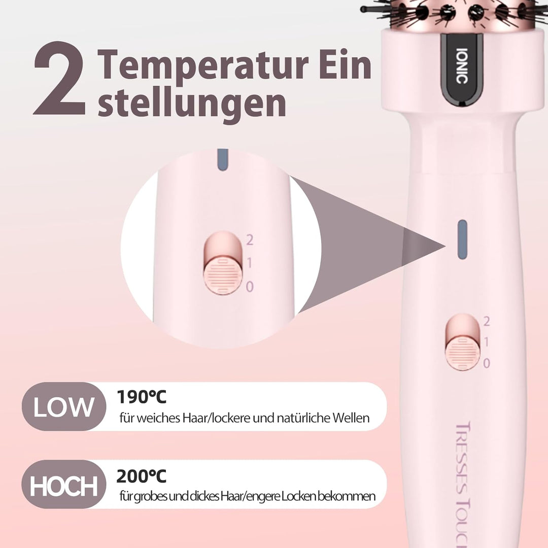 Thermal Brush, Thermobürste Negativ-Ionen, Wärmebürste Rundbürste mit 2 Temperaturstufen, Stylingbür