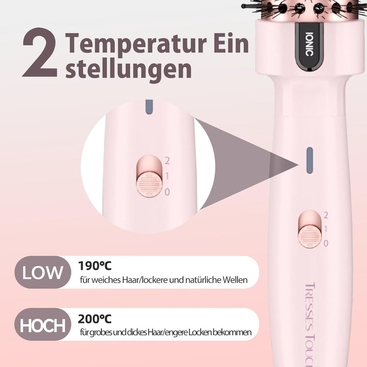 Thermal Brush, Thermobürste Negativ-Ionen, Wärmebürste Rundbürste mit 2 Temperaturstufen, Stylingbür