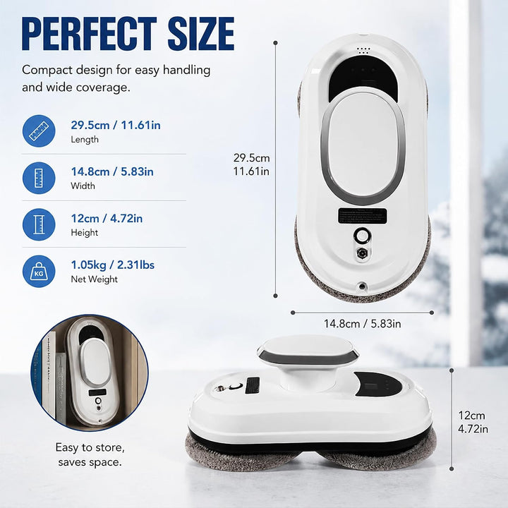 Fensterputzroboter 2800Pa Fensterroboter mit 3 Reinigungsmodi Automatischer Fensterreiniger Roboter