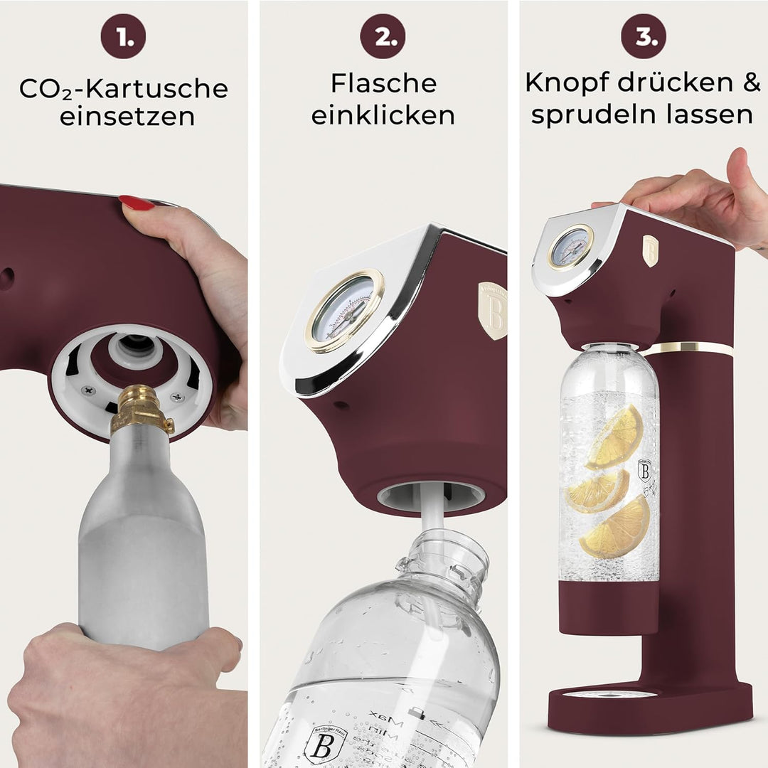 BERLINGER HAUS Sodaar Sodaar Sodaar Soda Maker + 2 Flaschen, Leonardo Collection | Umweltfreundlich