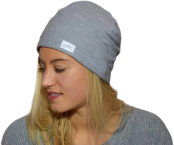 Baumwollmütze grau Beanie Made in Germany - Damenmütze & Herrenmütze - Sehr leichte & weiche Sommerm