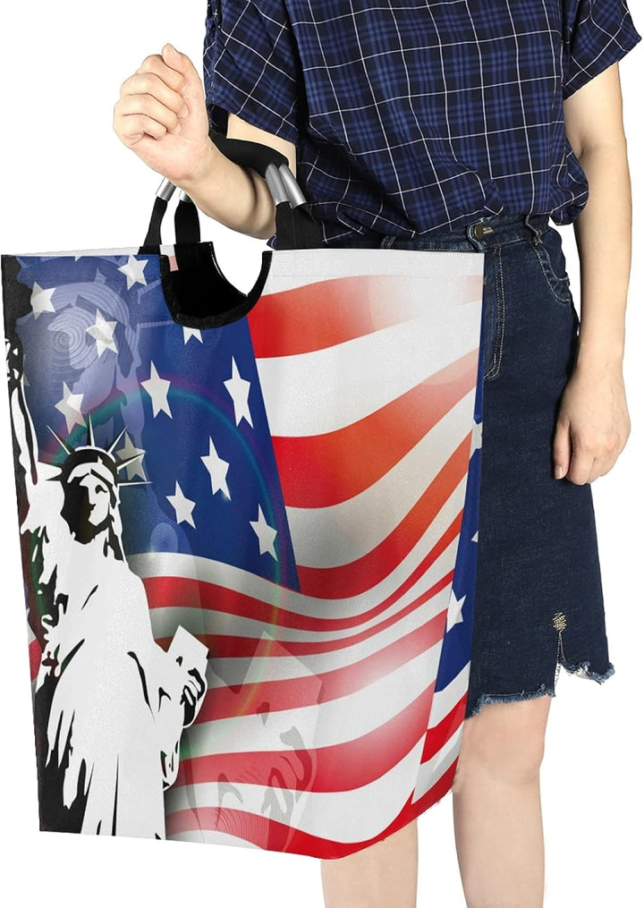 Statue Freiheit Amerika Grosser Wäschekorb Faltbar Wasserdicht Wäschesammler Vorratsbehälter Laundry