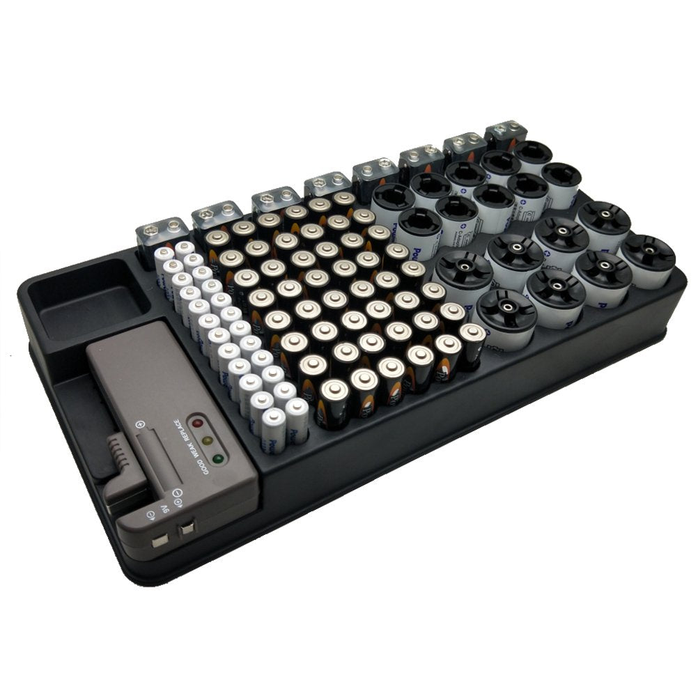 OUNONA Herausnehmbare Batterie Tester Akku Organizer Storage Box Case Halterung mit Schlitz Rack H?l