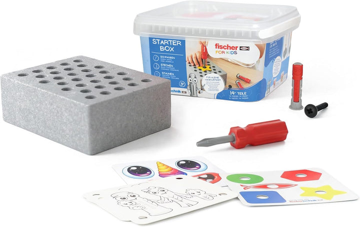 fischertechnik Fischer for Kids Starter-Box 579434 – Spielwerkzeug mit Duo Kid Dübeln, Schraubendreh