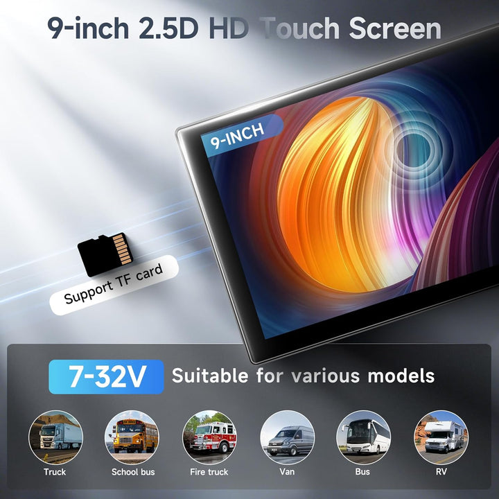 Hodozzy Wireless Carplay Android Auto Display, Tragbares Autoradio 9 Zoll HD Touchscreen, Carplay Bi