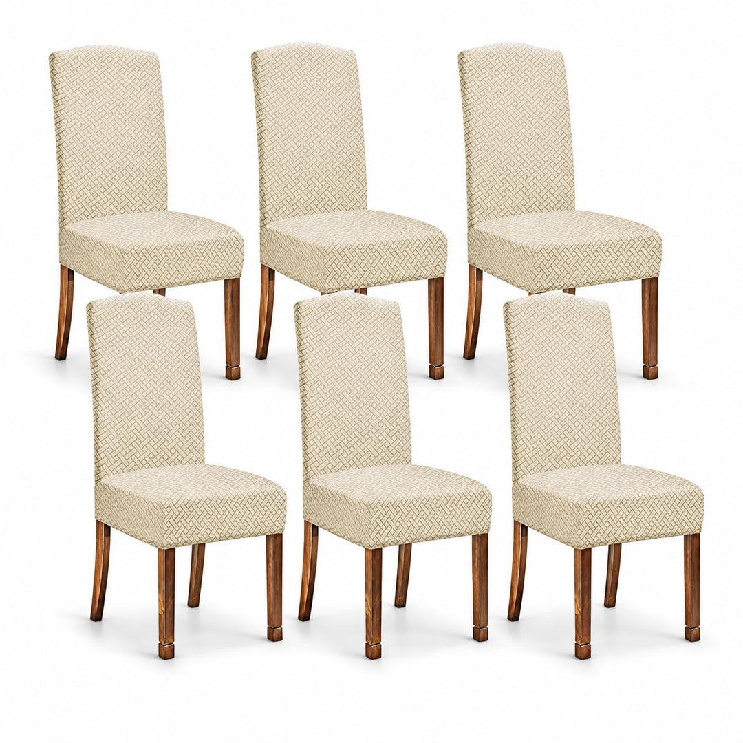 KELUINA Stretch wasserdichte Jacquard mit langem Gitter Esszimmer Stuhlhussen Home Decor, Stuhlhusse