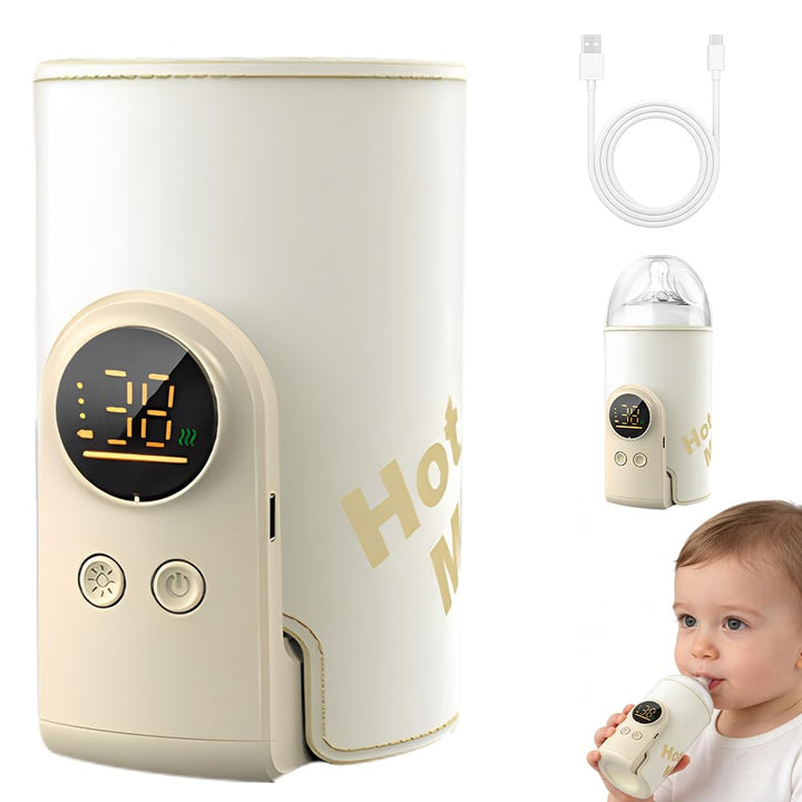 Flaschenwärmer Baby unterwegs, 8000mAh Akku Tragbarer Flaschenwärmer Baby Mit LCD-Display &amp; Nachtlic