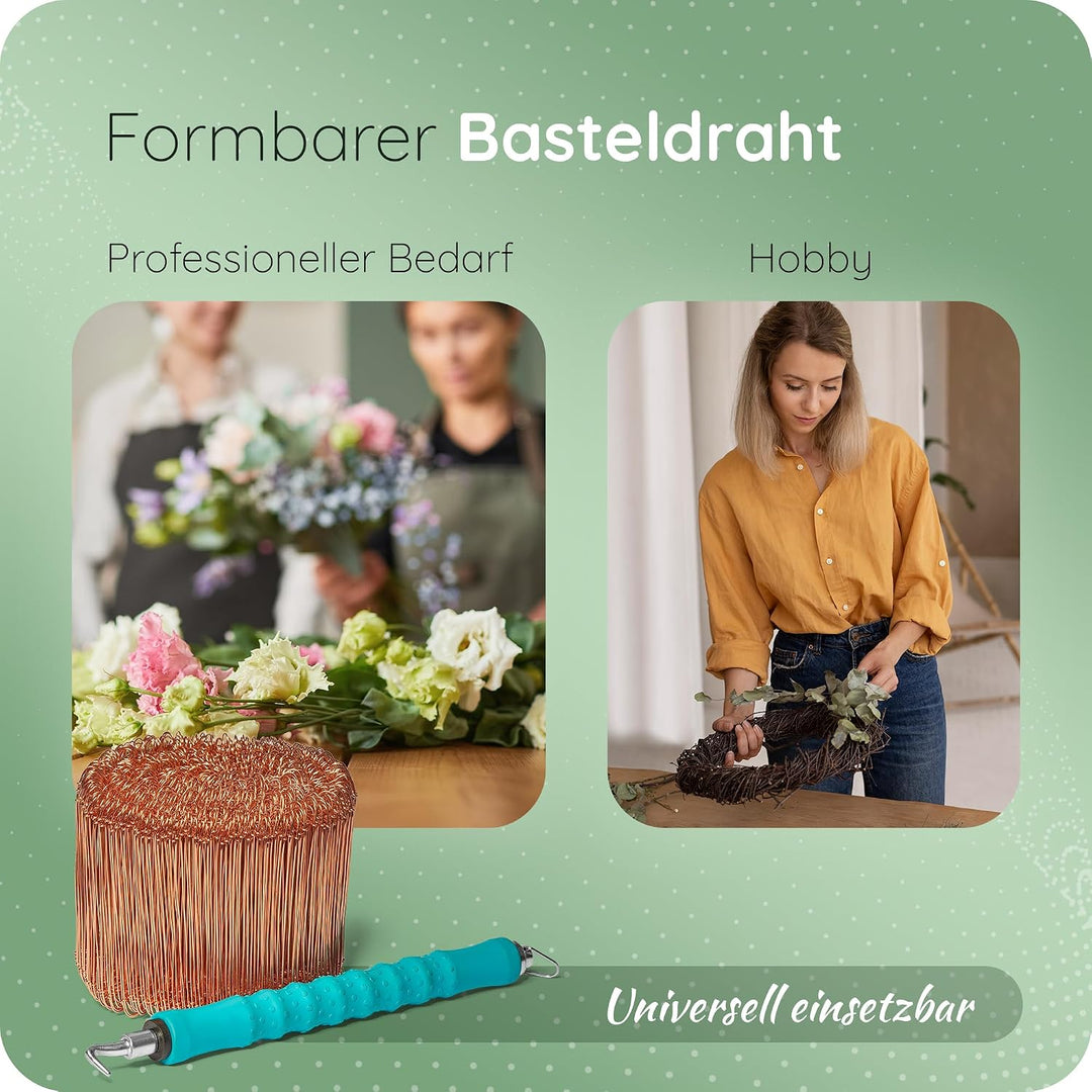 Novatool 1.000 Stück Rödeldraht mit Ösen 1 x 140mm Bindedraht verkupfert, robust &amp; langlebiger Drill