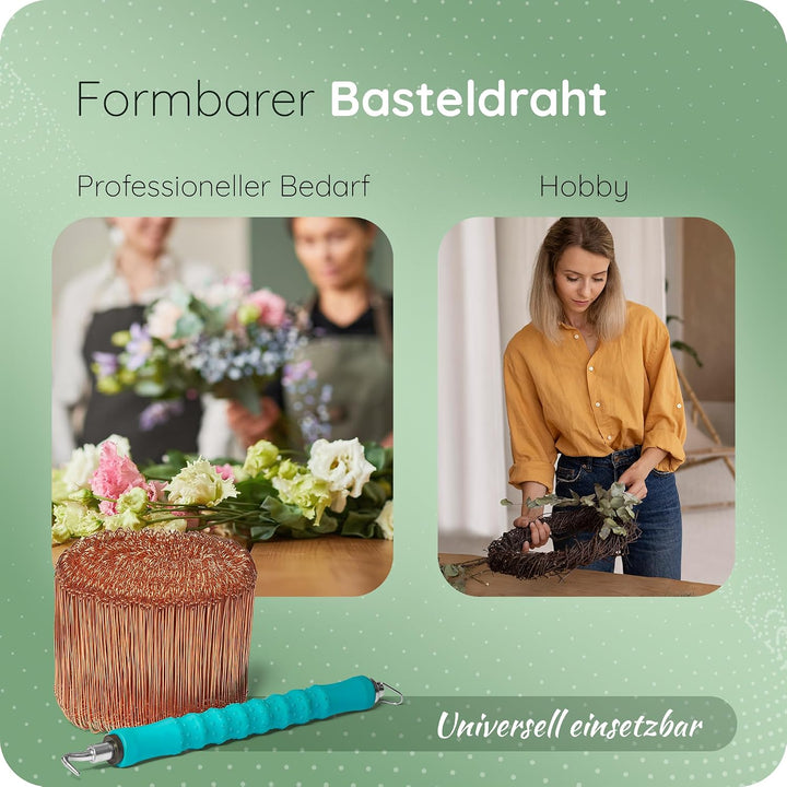 Novatool 1.000 Stück Rödeldraht mit Ösen 1 x 140mm Bindedraht verkupfert, robust &amp; langlebiger Drill