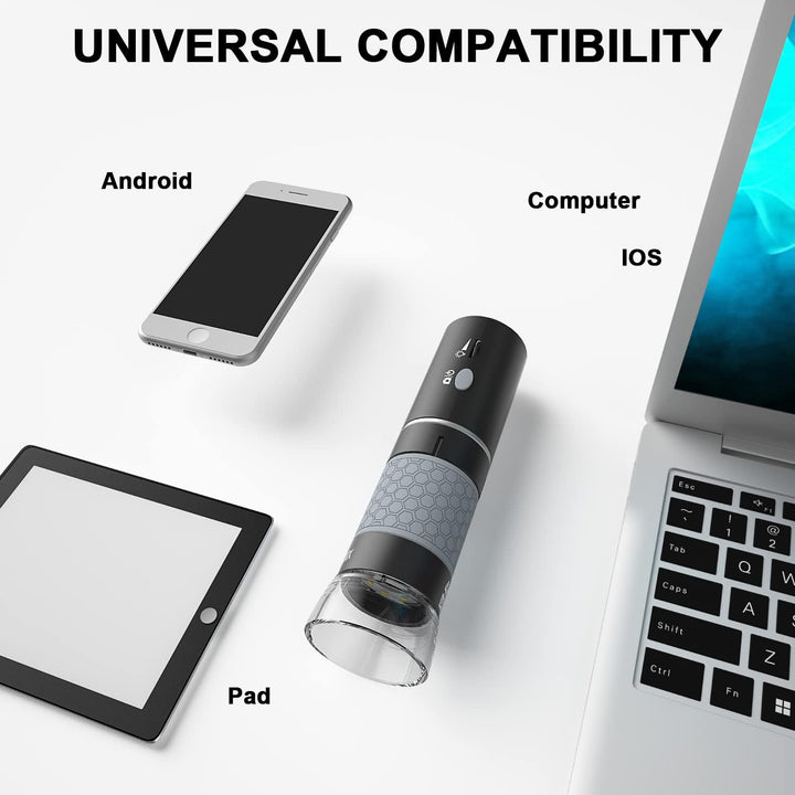 Bysameyee 4K 3840x2160P Wireless Digital Mikroskop, Handheld HD USB Mikroskop Inspektionskamera Endo