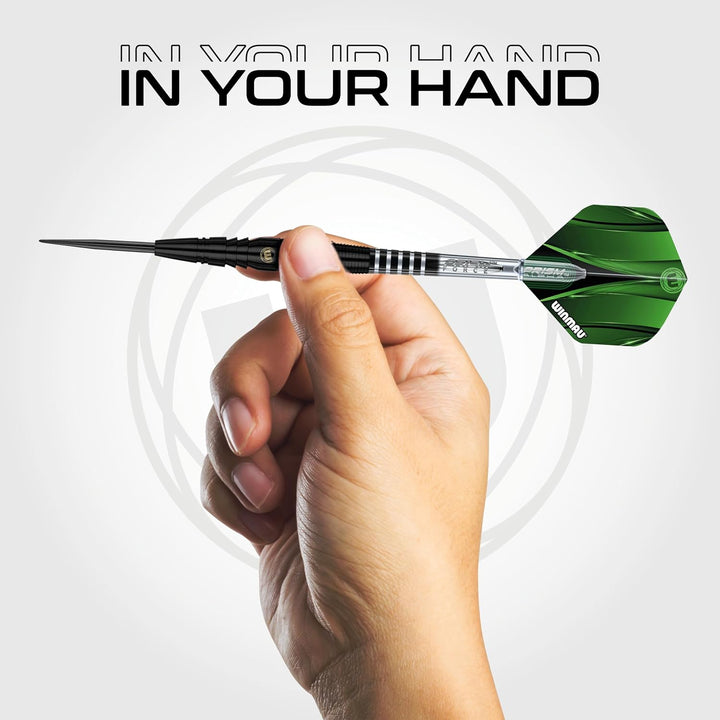 WINMAU Sniper Black Professionelles Wolfram-Dart-Set mit Flights und Schäften (Shafts) 24.0 Gramm, 2