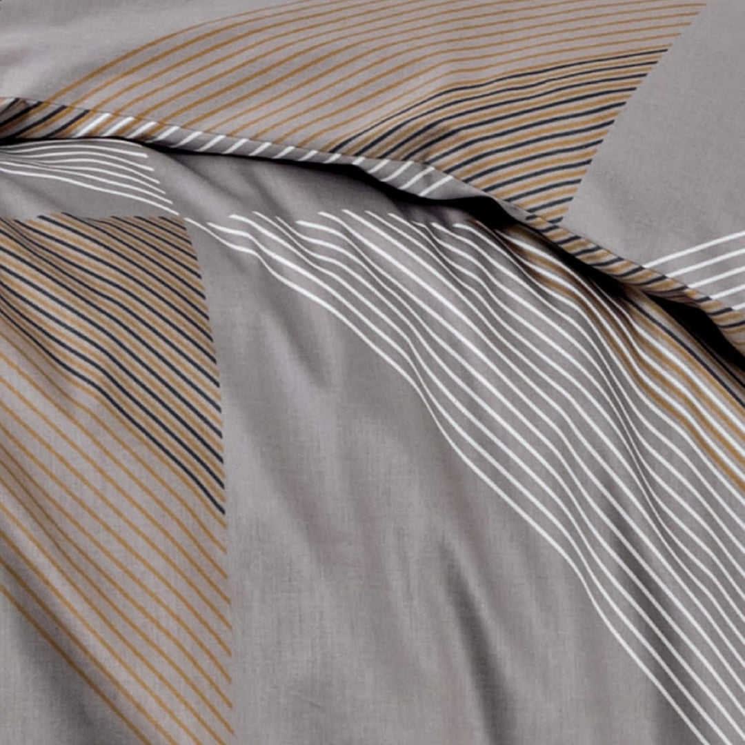 Janine Mako-Satin-Bettwäsche J.D. 135x200 cm + 80x80 cm Taupe, 135x200 cm