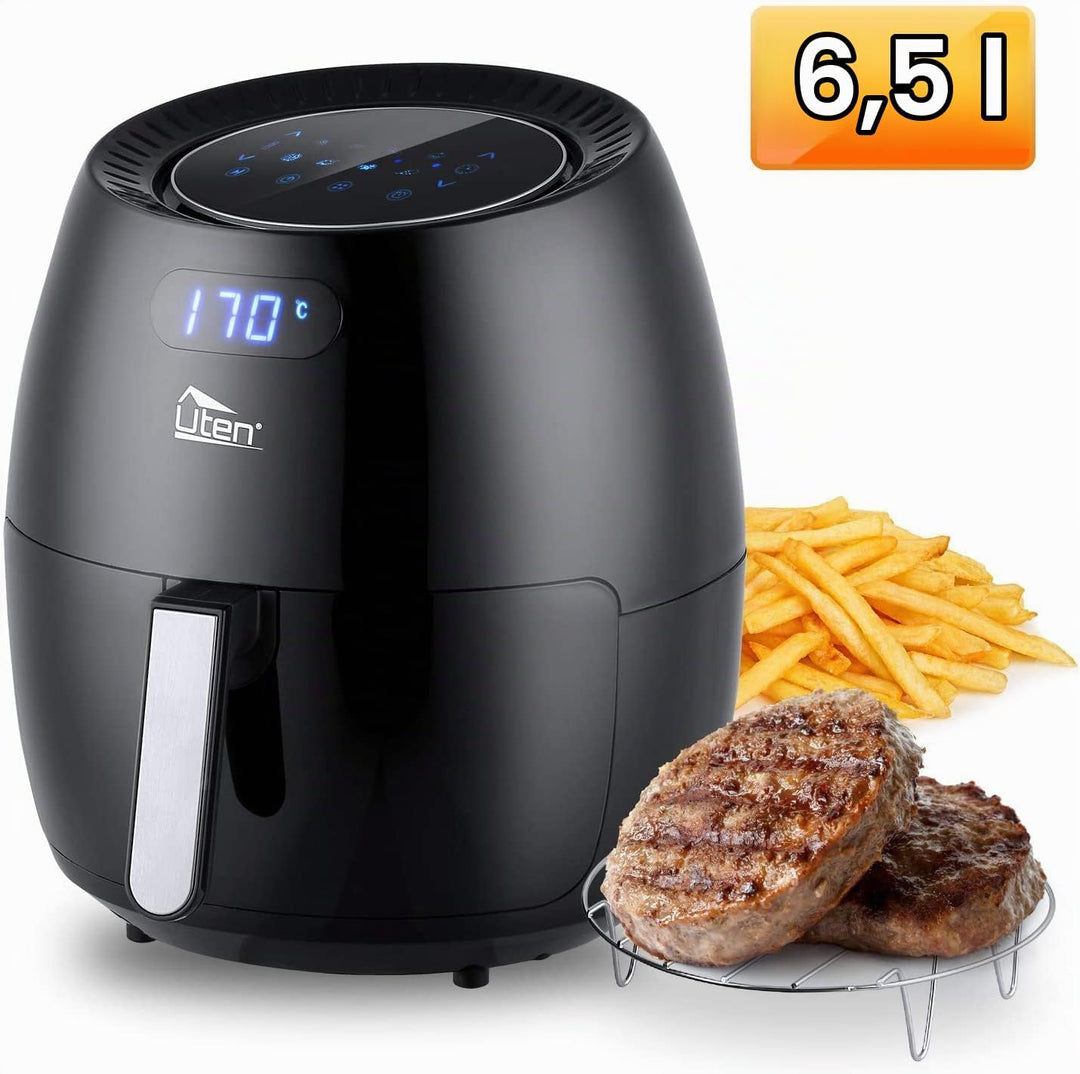 Heissluftfritteuse,Uten 6.5L Airfryer XXL Heissluftfriteuse mit digital LED-Touchscreen,8 programmen