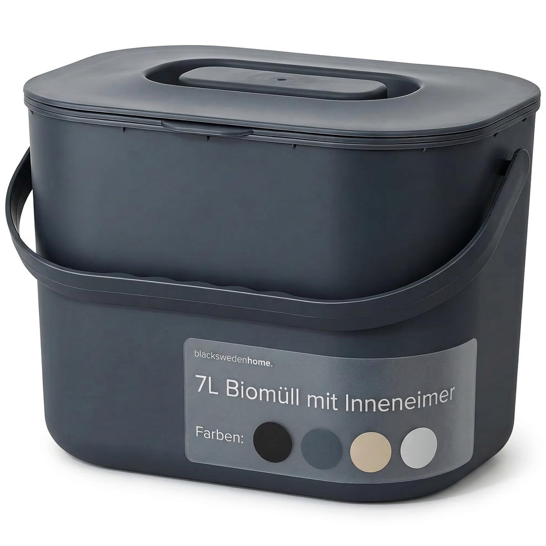 Biomülleimer Küche - 7L - Design Komposteimer mit Sieb - Bio-Mülleimer Geruchsdicht - Bio Abfalleime