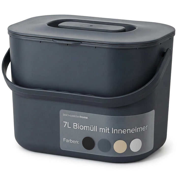 Biomülleimer Küche - 7L - Design Komposteimer mit Sieb - Bio-Mülleimer Geruchsdicht - Bio Abfalleime