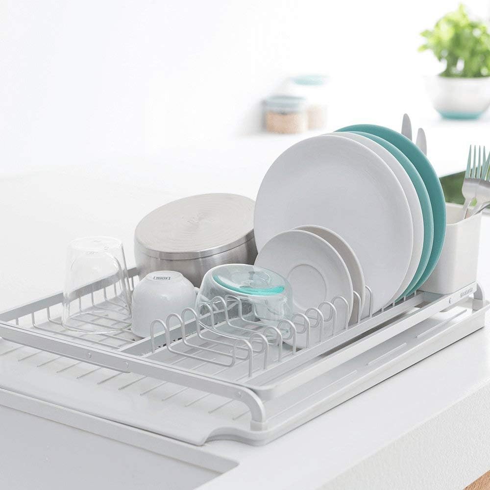 Brabantia Abtropfgestell, Aluminium/Kunststoff, Licht Grau, 13.4 x 50.6 x 39.8 cm L Light Grey, L Li