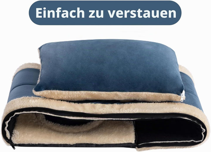 Hollypet Katzenbett Kleines Hundebett, 2-in-1 Faltbare Haustierbett für Katzen &amp; Kleine Hunde, Warme