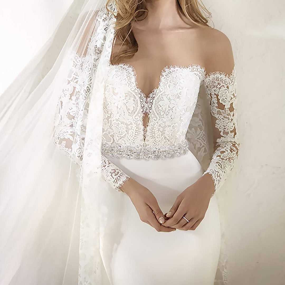EVER FAITH Braut Gürtel Hochzeit Kristall Schärpe für Brautjungfernkleider Brautkleid Ballkleid Aben