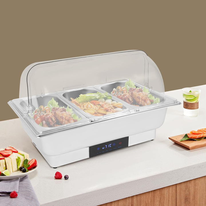 Elektrische Buffetwärmer Speisenwärmer Chafing Dish Buffet Wärmer Edelstahl Behälter 9L 15L Lebensmi