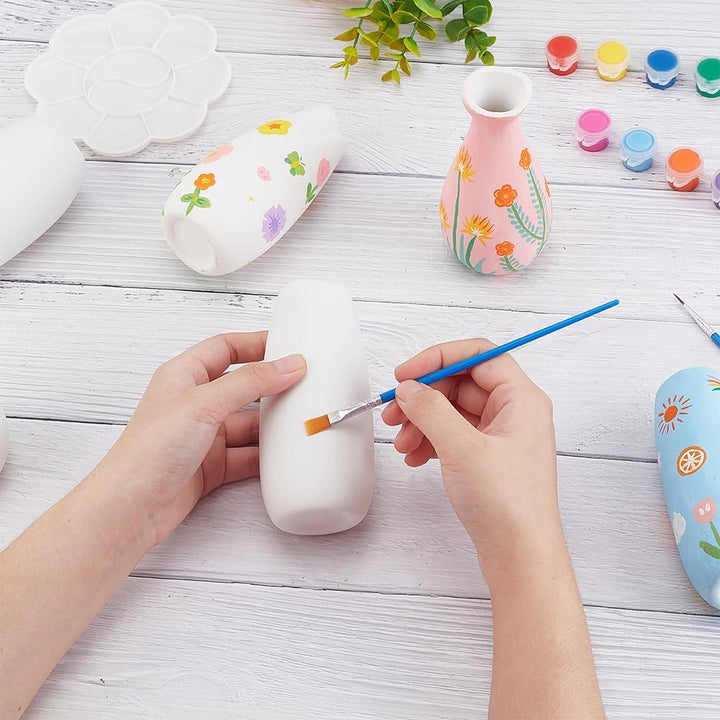 WEBEEDY 3 Grössen Keramik Töpfe Paint Kit Malen Sie Ihre Eigenen keramischen Töpferwaren Farbe Vase