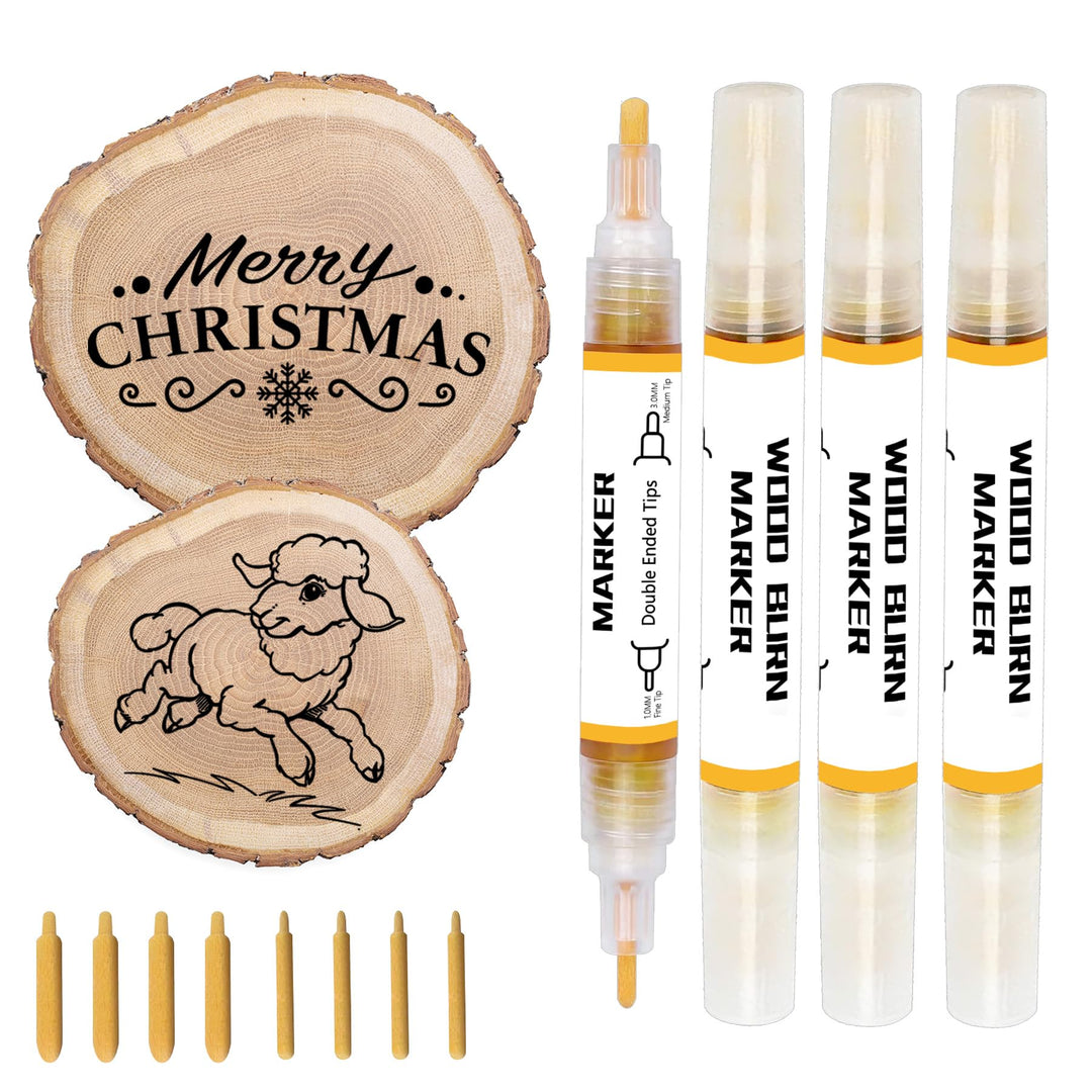 kintsukuroi Holzmarker, 4 Stück Verbrennungsstift für Holzverbrennung, doppelseitiger Kunst-Holzbren