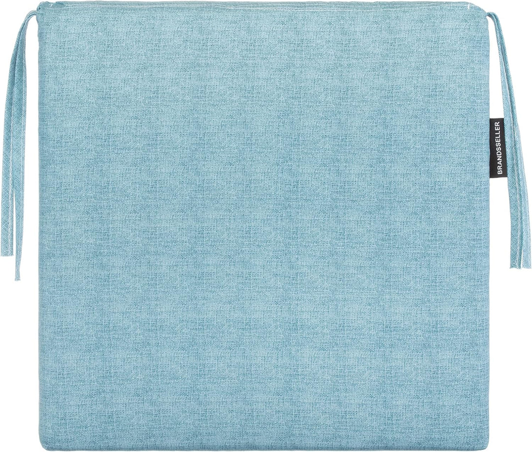 Brandsseller 4er Set Sitzkissen 40x40 cm in changierender Optik – Bequeme Stuhlauflagen mit Bindebän