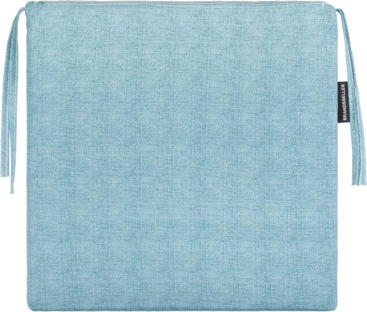 Brandsseller 4er Set Sitzkissen 40x40 cm in changierender Optik – Bequeme Stuhlauflagen mit Bindebän